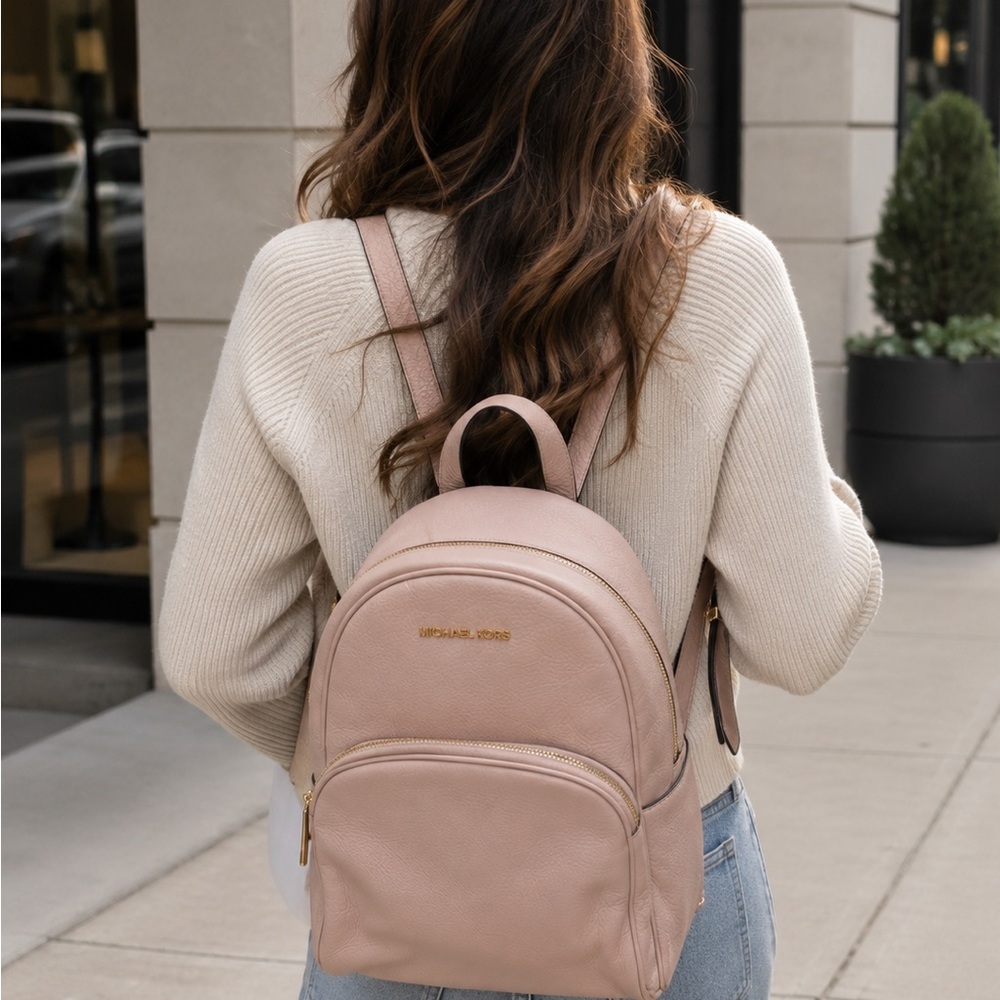 Michael Kors Pebbled Leather Backpack - Soft Blush - Picture 7 of 7